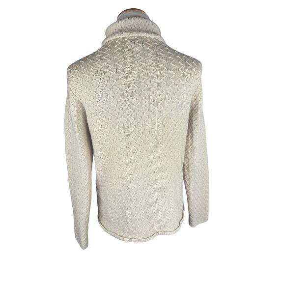 Eileen Fisher Italian Yard High Neck Chunky Knit Sweater Small Oatmeal - Picture 2 of 6